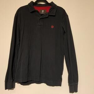 Timberland Earthkeepers Black Red Henley Sweatshirt Mens Large